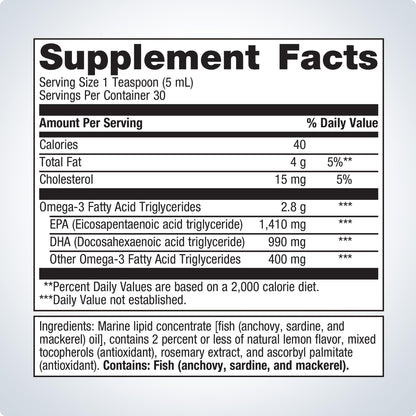 OmegaGenics® Fish Oil EPA-DHA Liquid 2400 mg